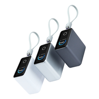 2025 nouveau TFT PD45W 15000mAh batterie externe en gros Mini chargeur Mobile en métal TFT Smart Digital charge rapide avec câble