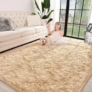 Alfombra peluda súper suave para dormitorio, alfombra esponjosa de 3x5 pies para sala de estar, alfombra peluda de felpa para interiores para decoración del hogar