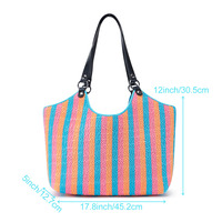 Sac à main bandoulière personnalisé pour femme en néoprène, imprimé rayé, doux et élégant, en tissu, sac fourre-tout à l'épaule pour femme