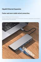 Station d'accueil 9-en-1 en métal Type-C avec ports USB 3.1, audio, Ethernet, lecteur de cartes SD/TF, VGA 2.0 et PD pour ordinateur portable - En stock