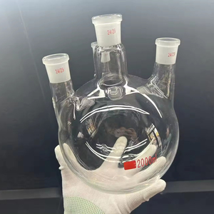 Phòng thí nghiệm thủy tinh cao Boro 3.3 Glass vòng dưới <span class=keywords><strong>Flask</strong></span> với bốn cổ - Product Image 1