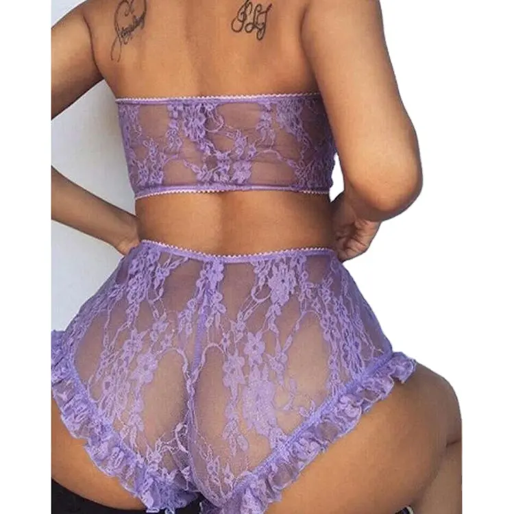 Wholesale transparent mesh lace sexy girl underwear lingerie women sexy corset women's sexy lingerie