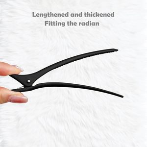 Pinzas para el Cabello Personalizadas con su Logotipo para Barbería, Pinzas de Pico de Pato Bonitas y Elegantes para Salón de Belleza, Pinzas de Plástico Negras sin Rastro - Product Image 4
