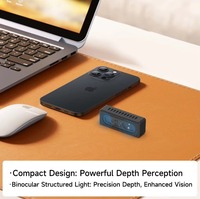 Kamera AI VIEW Sensor Binokular Gemini Max dengan Kedalaman 0.25-2.5M, Modul Cahaya Terstruktur untuk Robot ROS2, Kit untuk Mobil SLAM