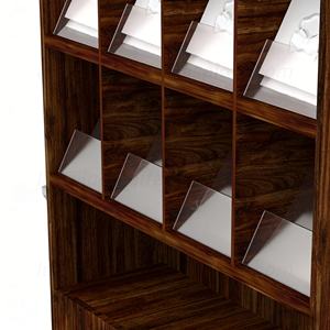 Armoires de présentation de luxe en bois massif avec crochets latéraux et roulettes inférieures pour l'affichage de costumes et de chemises en magasin de vêtements - Product Image 4