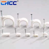 Clips Redondos para Cables al por Mayor, Clavos de Plástico para Sujetar Cables, Soporte Circular para Fijación de Cables