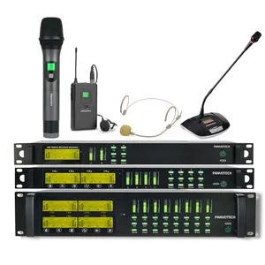 Panvotech Sistem Mikrofon Nirkabel Konferensi Profesional UHF 8 Saluran