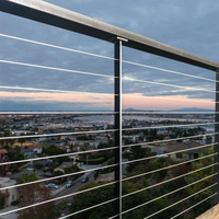 Clôture en câble métallique flexible pour balcon d'appartement moderne, certifiée UNIK ISO9001, en acier inoxydable 304 316 tendu, pour escalier