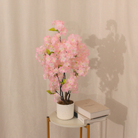Bunga Sakura Buatan Tangan Romantis Warna Pink Putih, Bunga Sakura Palsu untuk Dekorasi Pernikahan atau Rumah