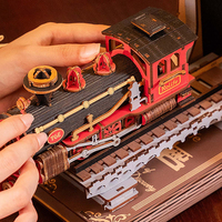 Robotime Rolife Maison miniature Booknook TGE01 Century Train Kit d'assemblage de support de livre DIY Book Nook Puzzles en bois 3D
