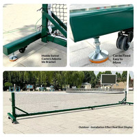 Système de poteaux de filet de tennis portables professionnels avec roues pour l'entraînement en club, support de filet de tennis en acier robuste