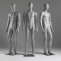 Mannequin masculin sans visage en fibre de verre, finition mate, tête abstraite, corps entier, pour vitrine de magasin de vêtements pour hommes