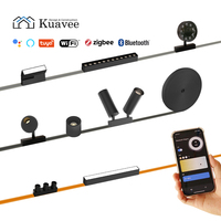 Éclairage sur rail tissé en surface Kuavee, éclairage sur rail LED personnalisé, bande lumineuse ultra-fine, DC48V, éclairage sur rail LED magnétique flexible