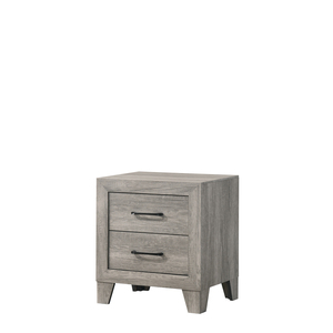 Contemporary Two-<b>Drawer</b> Nightstand Bedside Cabinet Rustic Gray Wooden <b>Storage</b> <b>Drawer</b> Furniture - Product Image 1