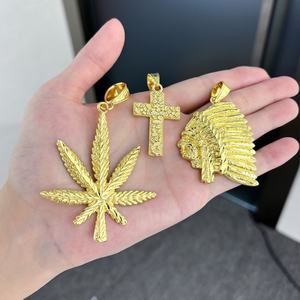 JXX Colgante de Latón Chapado en Oro de 24K para Mujer, Estilo Hip Hop, Cruz de Arce, Joyería de Momia para Niños - Product Image 2