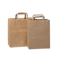 Sacs en papier classiques personnalisés imprimés, recyclables, résistants à la graisse, avec poignées en ruban laminé, pour artisanat, bijoux, cadeaux et stockage alimentaire - Vente en gros