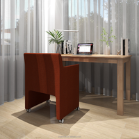 Fauteuils de bureau pivotants modernes et luxueux à siège unique, rembourrés en PU, pour salon et hôtel, confortables et empilables