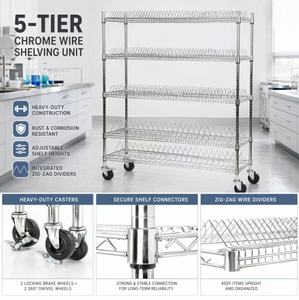 OEM Stainless Steel ESD SMT Reel Storage <strong>Trolley</strong> 10^4-10^6&Omega; Wire Mesh Cart with Conductive Casters 3-Year Warranty - Product Image 3