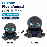 Vente en gros : Peluche calamar Weirdcore personnalisée, faite main, avec visage à boutons, mascotte mignonne et effrayante, conception sur mesure à partir de votre illustration