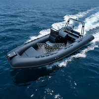 Bateau semi-rigide 19 pieds RIB580 à coque en aluminium en V profond, console centrale, siège de plongée, en PVC/Hypalon, pour ski nautique et navigation océanique