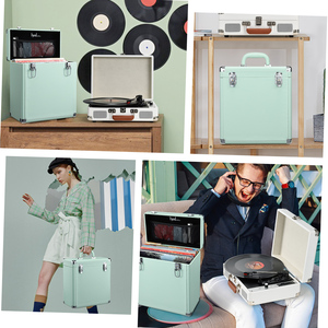 Da Hồ sơ tổ chức trường hợp nhôm Vinyl hồ sơ hiển thị hộp mang trường hợp lưu trữ di động vali với túi lưới - Product Image 4