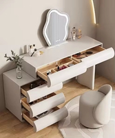 Table de toilette à vendre, coffre de rangement en bois, commode avec miroir et lumière LED à 3 couleurs, table de maquillage, coiffeuse pour chambre à coucher, maison, hôtel