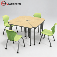 Escritorios Escolares Ajustables de Estilo Americano Moderno, Mesas y Sillas Combinadas Apilables para Actividades en el Aula