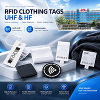 Étiquettes RFID personnalisables Impinj M830 HF UHF pour le suivi des stocks de linge d'hôtel, serviettes et uniformes