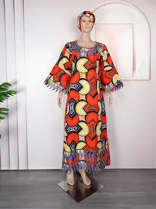 H & D özel afrika elbise waxcloth geleneksel elbise gevşek yaz kısa kollu