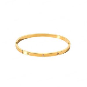 Pulseras y Brazaletes de Lujo al por Mayor de Acero Inoxidable 316L, Chapados en Oro de 14k y 18k, con Circonitas Cúbicas, de Diseñador, para Mujer - Product Image 4