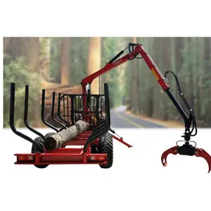 Hydraulic Timber Crane For Harvester Forestry With Cheap Price Wood Trailer With Crane Kit And Seat High Quality 8Tons Atv Fores