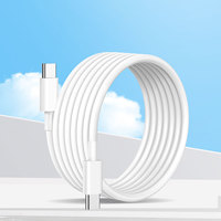 Câble USB C vers USB C avec blindage tressé, charge rapide PD 100W, 5A, 2M, câble TPE pour iPhone 16, pour ordinateur portable, tablette