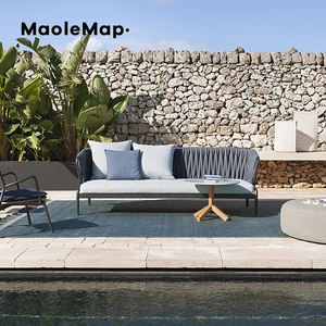 Ensemble de salon d'extérieur meubles en rotin piscine de luxe chaise nordique <span class=keywords><strong>transat</strong></span> piscine étanche balcon moderne jardin hôtel patio canapé - Product Image 3