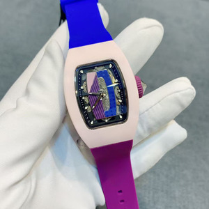 Reloj mecánico automático de negocios y deportivo, resistente al agua, con tourbillon 0701, de cerámica de colores, de alta calidad, noble y lujoso, para mujer. - Product Image 3