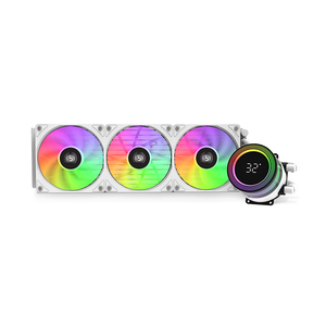 Liquido <span class=keywords><strong>Cpu</strong></span> Cooler 360mm raffreddamento ad acqua PC radiatore Argb case ventola schermo LCD con <span class=keywords><strong>Display</strong></span> Baidi360 <span class=keywords><strong>Display</strong></span> digitale bianco - Product Image 2