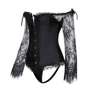 <span class=keywords><strong>Corsetto</strong></span> gotico a basso prezzo Sexy Vintage in pizzo a manica lunga da festa Bustier <span class=keywords><strong>corsetto</strong></span> Overbust - Product Image 2