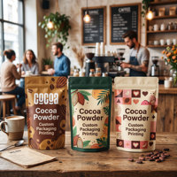 Sachets personnalisés pour poudre de cacao, café et thé, avec logo imprimé, résistants à l'humidité, de qualité alimentaire, avec fermeture éclair, en plastique