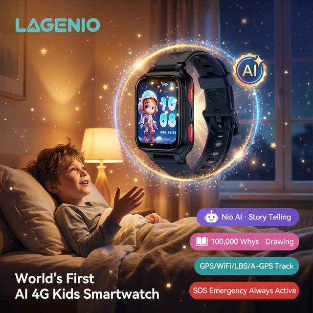 LAGENIO 4G AI Kids Smart Watch GPS Tracking Voice Video Call SOS Emergency Button Waterproof IP68 Anti Lost Smart Watch for Kids
