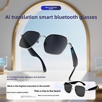 Lunettes intelligentes de traduction IA avec plus de 100 langues en temps réel, fonctionnalités d'écoute de musique et d'appel