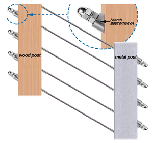Swage เกลียวสตั๊ดความตึงเครียดปลายขั้วที่เหมาะสมสำหรับ1/8ราวบันไดสาย T316สแตนเลส - Product Image 5