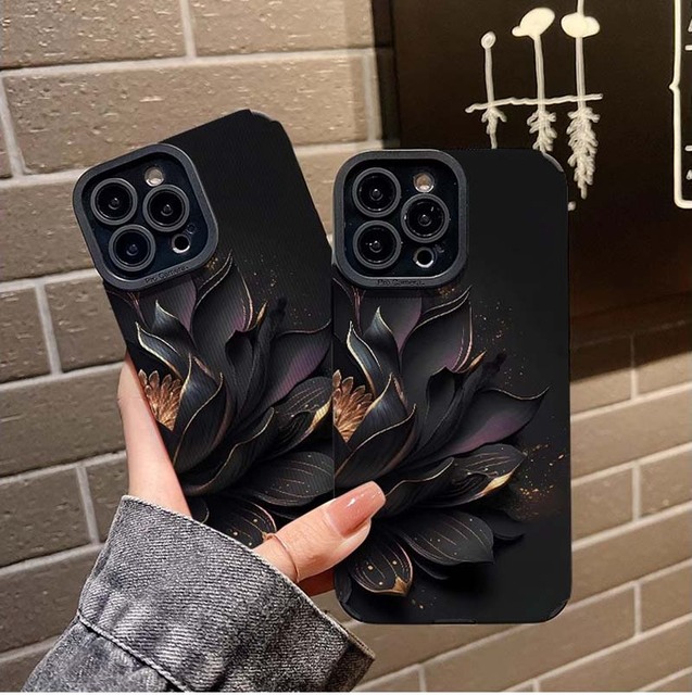 Luxury Gold Flower Printing TPU Artificial Leather Mobile Phone Cover Case for Iphone 6 7 8 X Xr Xs 11 12 13 14 15 16 17 Pro Max