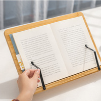 Support de livre personnalisé en bambou Support réglable pour livre de cuisine et tablette, parfait pour les recettes et la lecture