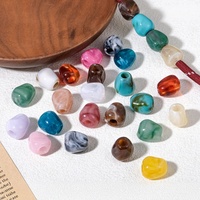 Perles de bikini à grand trou, perles rondes en acrylique effet galet 15x13mm, lot en vrac et perles en vrac en gros pour la fabrication de bijoux et l'artisanat DIY