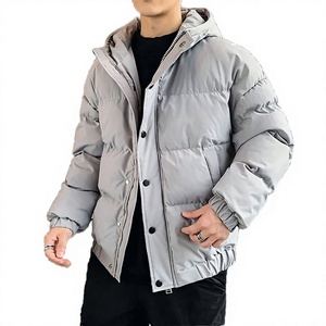 Fully Customized <b>Hooded</b> Windproof Breathable Bubble <b>Puffer</b> <b>Jacket</b> for <b>Men</b> High Quality Winter Casual Outdoor 100% Polyester - Product Image 1