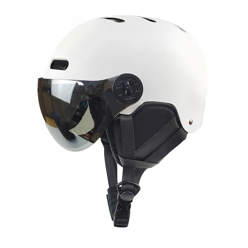 カスタマイズされたABSスキーヘルメットメガネ付きスノーボードスキーレーシングヘルメット子供用バイザー付き大人用ヘルメット