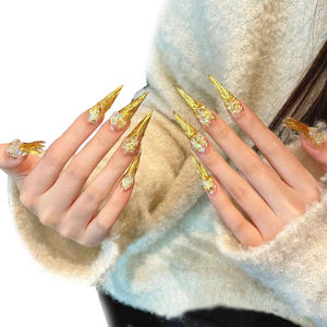 Eternal Night Star River Mirror Demon Nail Salon Mismo estilo Nail Shop Oro blanco Espejo mágico Crush Glass Nail Material - Product Image 5