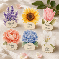 Cartes de visite personnalisées découpées en forme de fleur, logo imprimable, cartes en papier couleur uniques et personnalisables pour la promotion