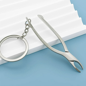 Porte-clés promotionnel en forme de dent, souvenir pour dentiste, cadeau pour médecin dentaire, pince à épiler, poinçon, pendentif porte-clés dentaire - Product Image 2