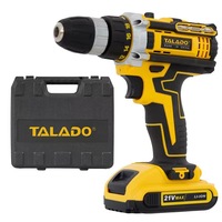 Perceuse à percussion sans fil 21V à moteur à balais, batterie lithium rechargeable, style pistolet, avec fonctions multi-vitesses et réversibles