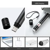Lampe torche tactique rechargeable par USB haute puissance, mise au point réglable, pointeur laser vert LED, lampe de poche longue portée pour la conduite, 701